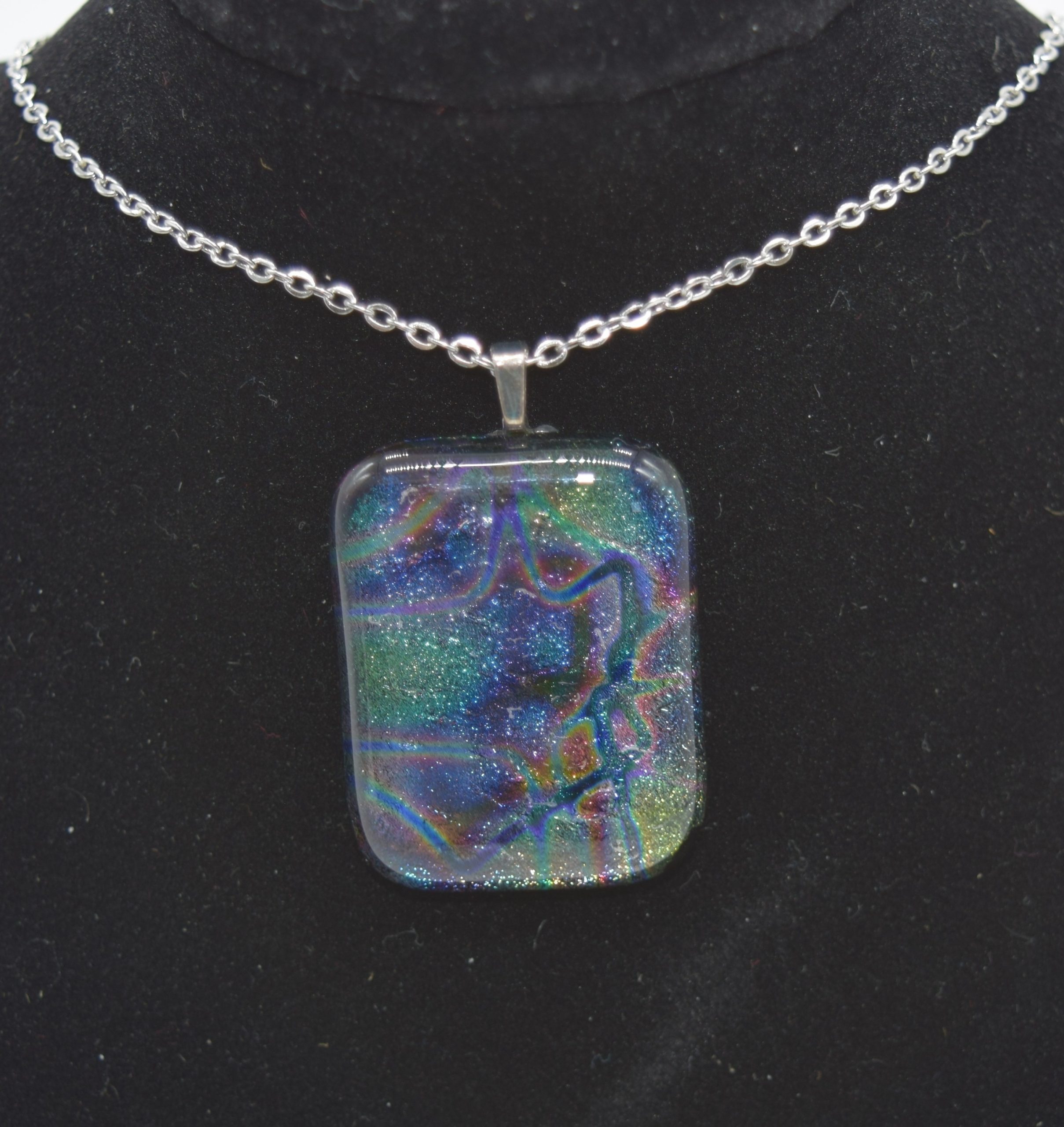 1x1.5 inch Abstract Dichroic Pendant