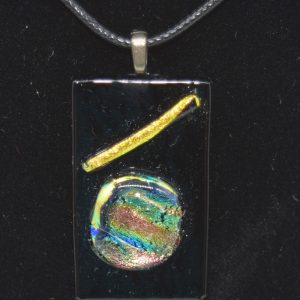 1x1.5 inch dichroic and black glass pendent
