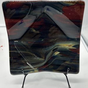 Gorgeous Origami bowl 7x7 inches in a Petrified Wood look