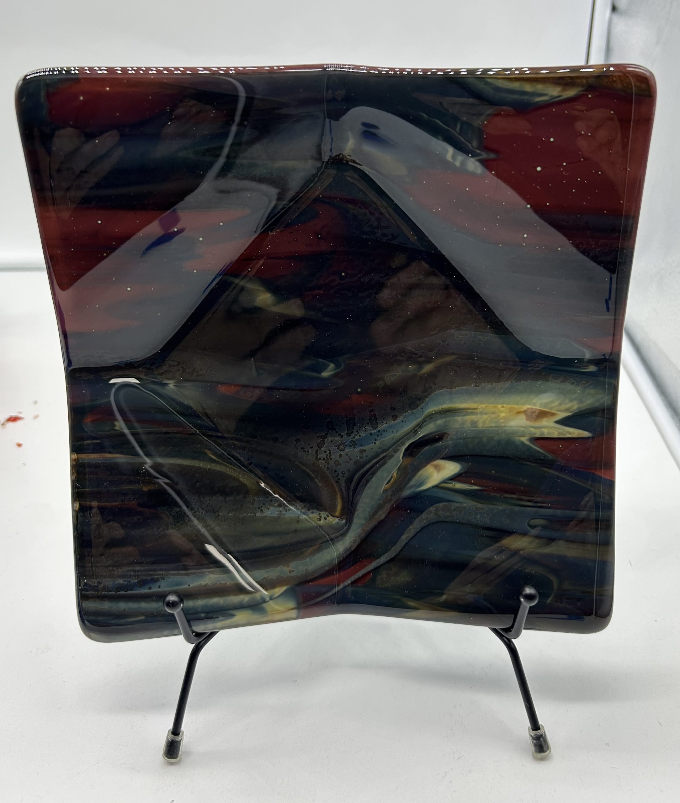 Gorgeous Origami bowl 7x7 inches in a Petrified Wood look