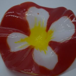 Approximately 4 inch Glass painted flower-Red