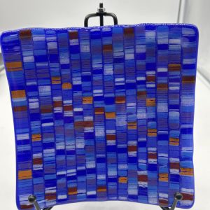 6.5x6.5 inch striped square plate